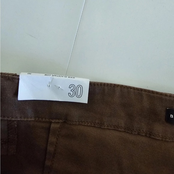 $68 New Black Tape Leather Ankle Pants Brown Women High Rise Size 30 Pockets - Picture 11 of 12